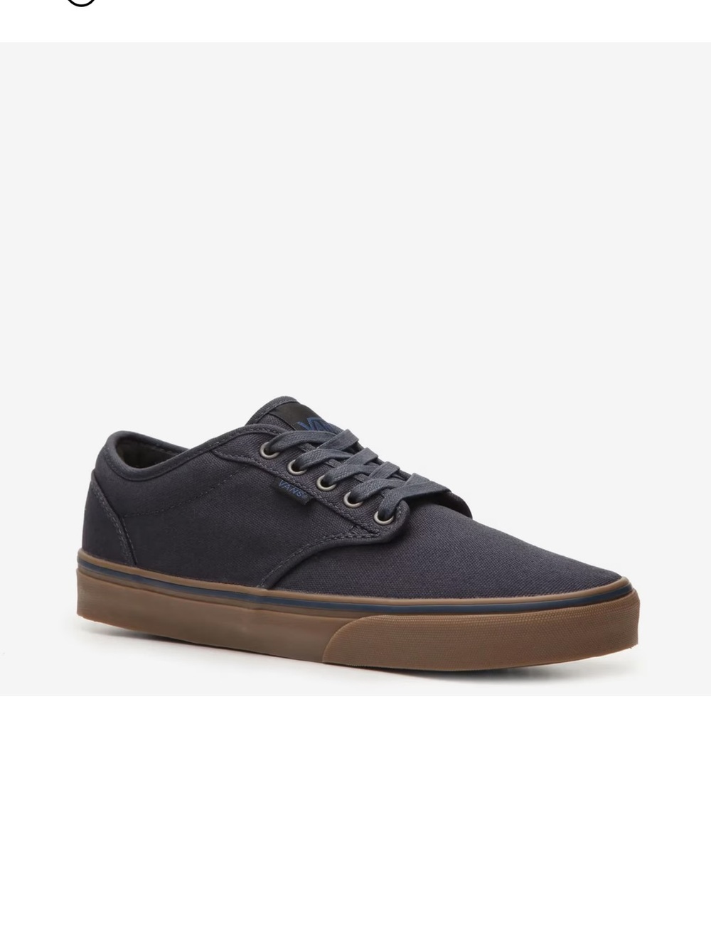 Vans Men's Navy Canvas Low-Top Sneakers with Gum Outsole
